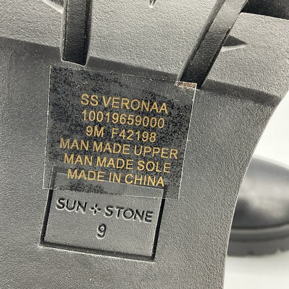 NEW Sun + Stone Women’s Veronaa Stretch Lug Boots Black Size 9M - Picture 5 of 10